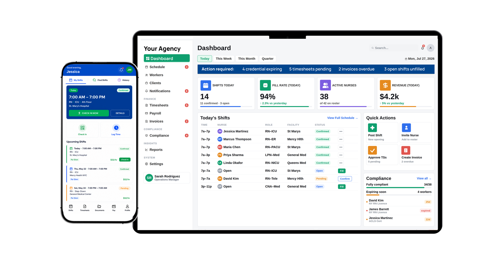 Nurse staffing app